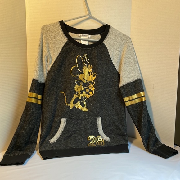 Disney Park two tone gray gold Minnie Mouse sweatshirt. Size M - Picture 2 of 7